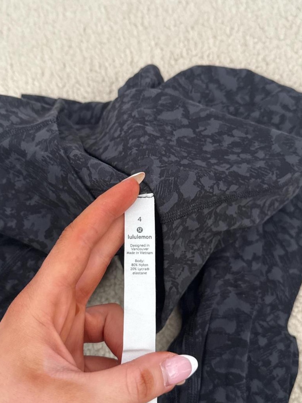 lululemon athletica Dark Charcoal Gray Printed Leggings